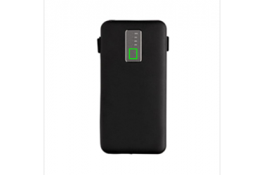 Logotrade promotional product picture of: 10.000 mAh powerbank with integrated cable, black