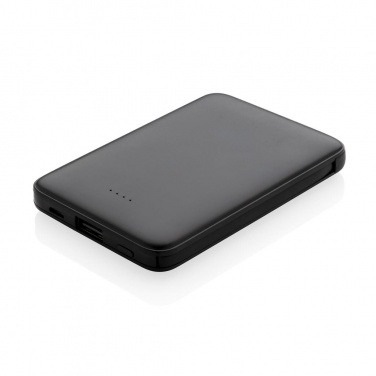 Logotrade promotional item picture of: 5.000 mAh Pocket Powerbank with integrated cables, black