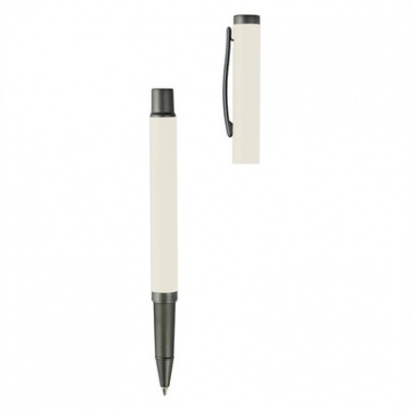 Logotrade corporate gift image of: Writing set, ball pen and roller ball pen, white