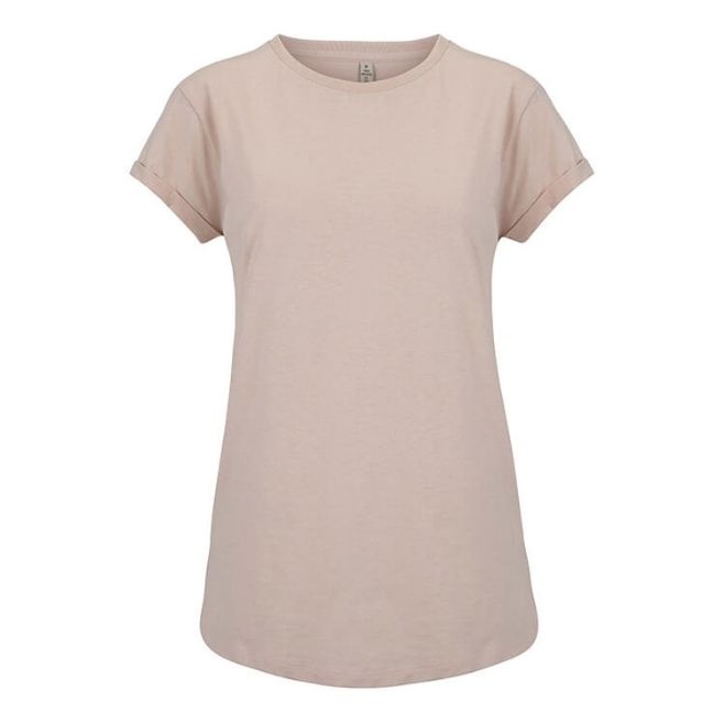 Logo trade promotional merchandise image of: Salvage women´s rolled sleeve t-shirt, misty pink