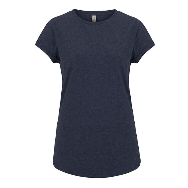 Logo trade advertising products picture of: Salvage women´s rolled sleeve t-shirt, melange navy