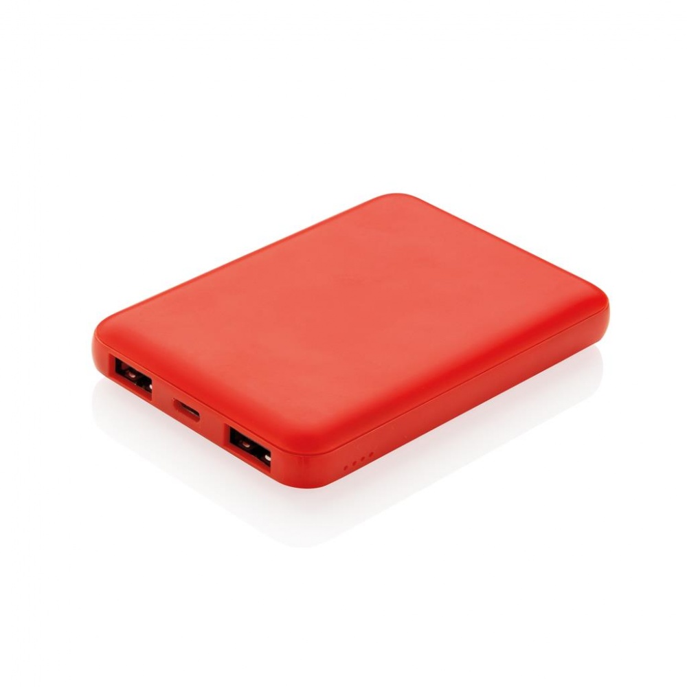 Logotrade promotional giveaways photo of: High Density 5.000 mAh Pocket Powerbank, red