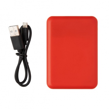 Logo trade promotional products image of: High Density 5.000 mAh Pocket Powerbank, red