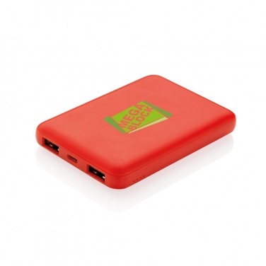 Logotrade promotional giveaway image of: High Density 5.000 mAh Pocket Powerbank, red
