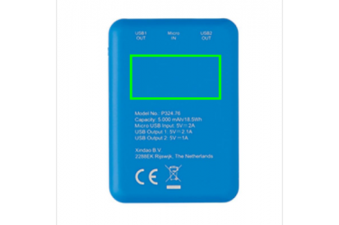 Logotrade business gift image of: High Density 5.000 mAh Pocket Powerbank, blue