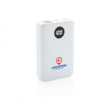 Logotrade promotional gift picture of: 10.000 mAh pocket powerbank with triple input, white
