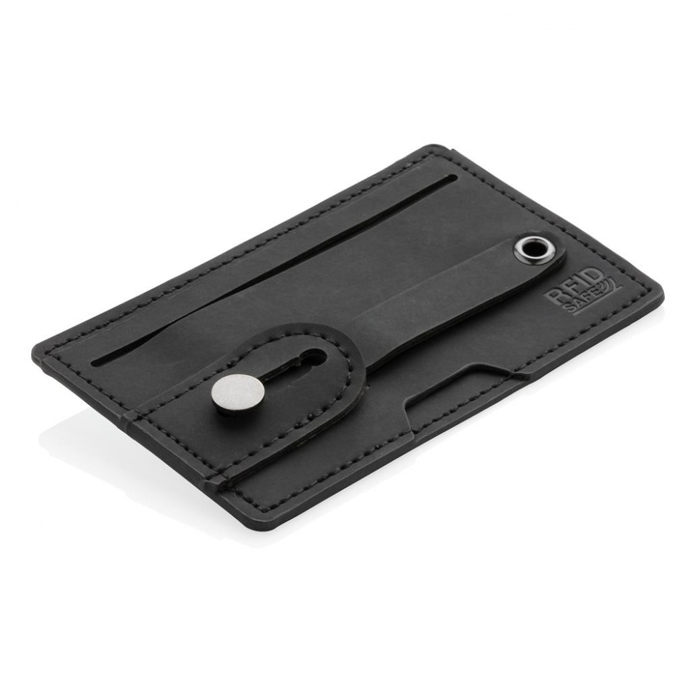 Logo trade promotional product photo of: 3-in-1 Phone Card Holder RFID, black