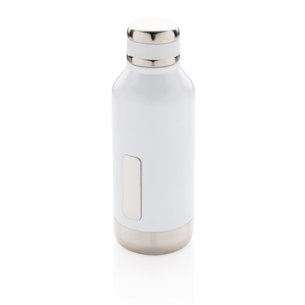 Logotrade promotional product picture of: Leak proof vacuum bottle with logo plate, white