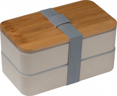 Logo trade corporate gifts picture of: 2-storey lunch box with cutlery and clasp, beige