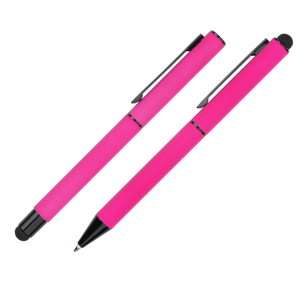 Logo trade promotional gifts image of: Writing set touch pen, soft touch CELEBRATION Pierre Cardin