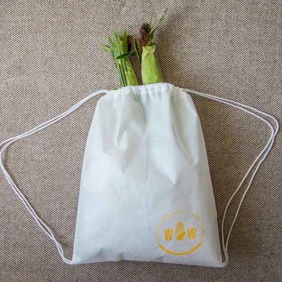 Logotrade corporate gift picture of: Corn backpack, PLA material, natural white