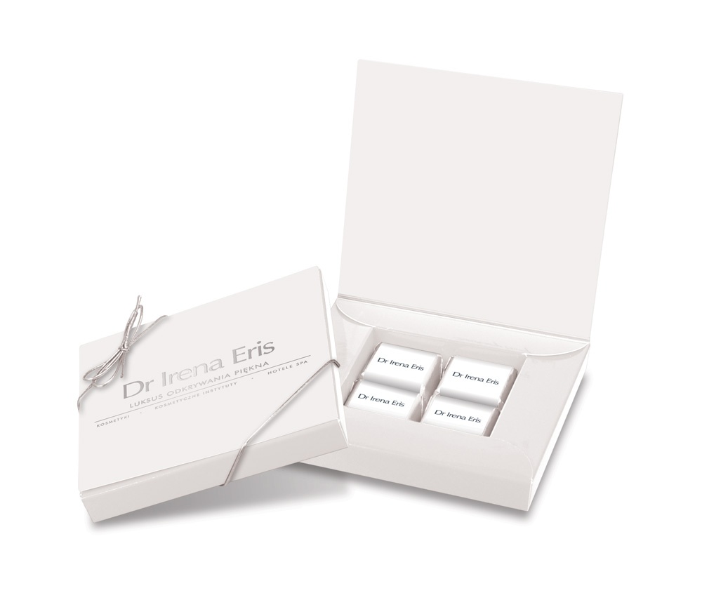 Logo trade promotional merchandise picture of: hinged lid frame box – 4 chocolates