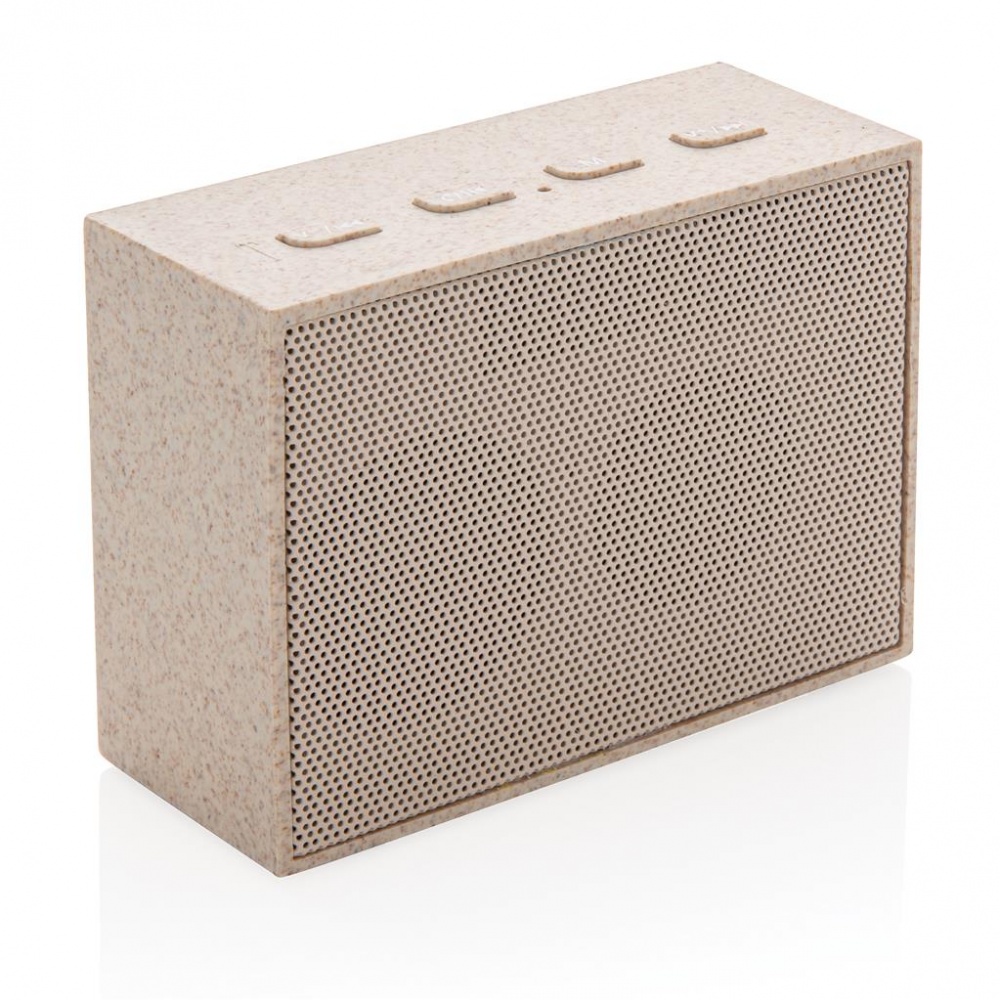 Logo trade promotional giveaways picture of: Wheat Straw 3W Mini Speaker, brown
