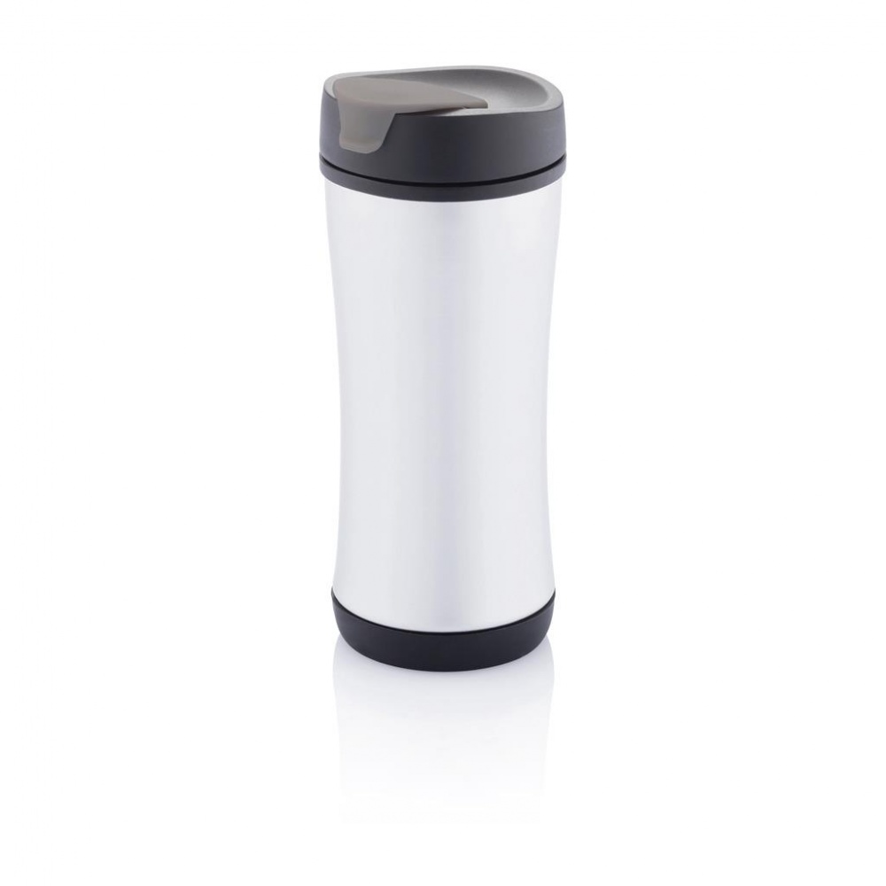 Logo trade promotional item photo of: Boom mug, grey/black with personalized name and sleeve in a gift wrap