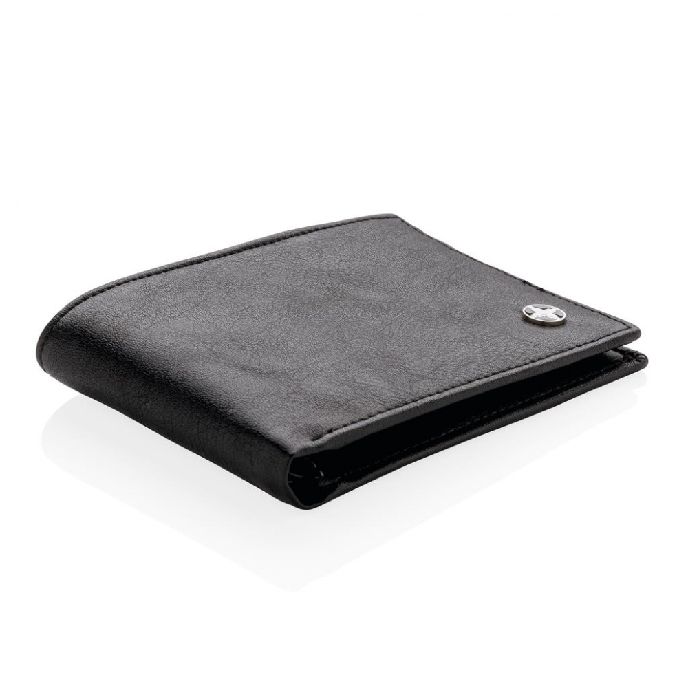 Logo trade promotional gifts image of: RFID anti-skimming wallet black, personalized name, sleeve, gift wrap