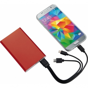 Logotrade advertising product picture of: Power bank LIETO 4000 mAh, Red