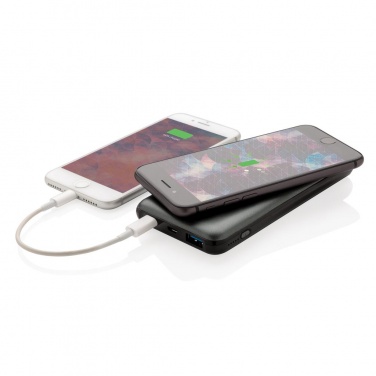 Logo trade corporate gifts picture of: Fast charging 10W wireless powerbank, 10.000 mAh, grey