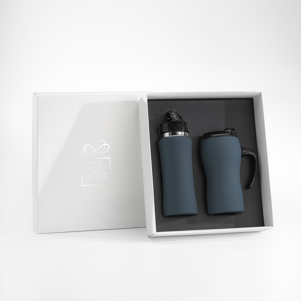 Logotrade promotional product image of: THERMAL MUG & WATER BOTTLE SET, Grey