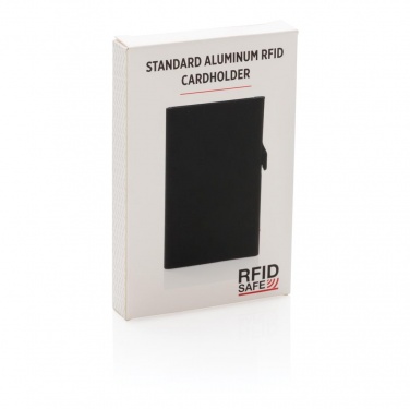 Logo trade promotional items picture of: Standard aluminium RFID cardholder, black