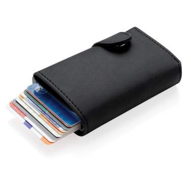 Logo trade promotional products image of: Standard aluminium RFID cardholder with PU wallet, black