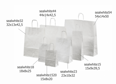 Logo trade corporate gift photo of: PAPERBAG WHITE 23X10X32CM