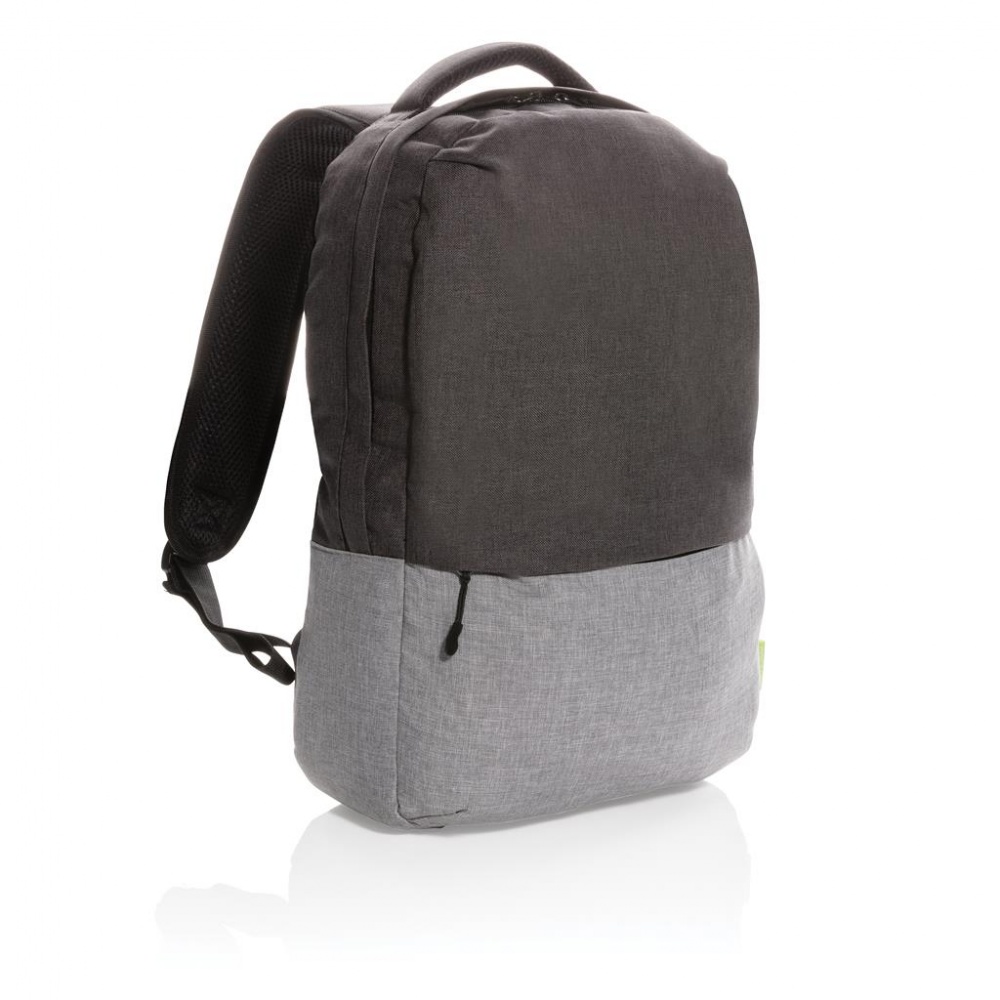 Logo trade promotional items picture of: Duo color RPET 15.6" RFID laptop backpack PVC free, grey