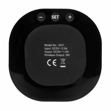 Logotrade corporate gift picture of: Aria 5W Wireless Charging Digital Clock, black