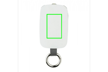 Logotrade promotional product image of: 1.200 mAh Keychain Powerbank with integrated cables, white