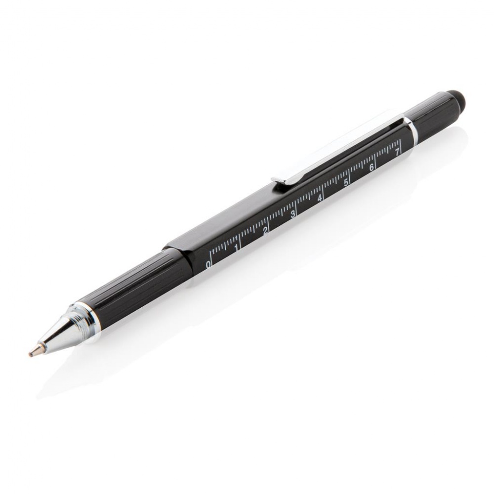 Logo trade corporate gifts picture of: 5-in-1 aluminium toolpen, black