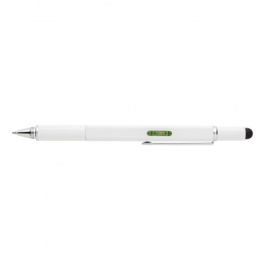 Logotrade advertising products photo of: 5-in-1 aluminium toolpen, white
