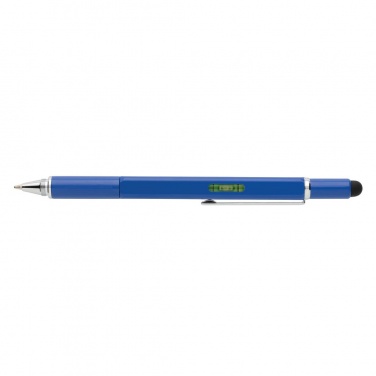 Logo trade advertising products picture of: 5-in-1 aluminium toolpen, blue