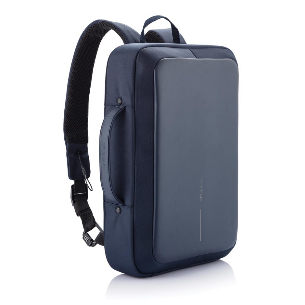 Logo trade corporate gift photo of: Bobby Bizz anti-theft backpack & briefcase, blue