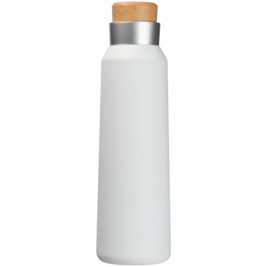 Logotrade promotional giveaway picture of: Thermos flask with wooden cap 500 ml, White