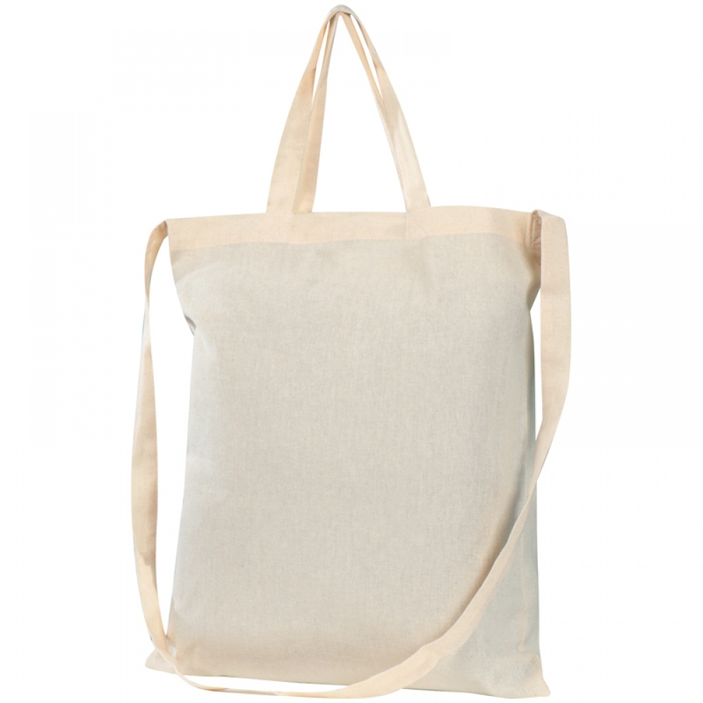Logo trade promotional giveaways image of: Cotton bag with 3 handles, White