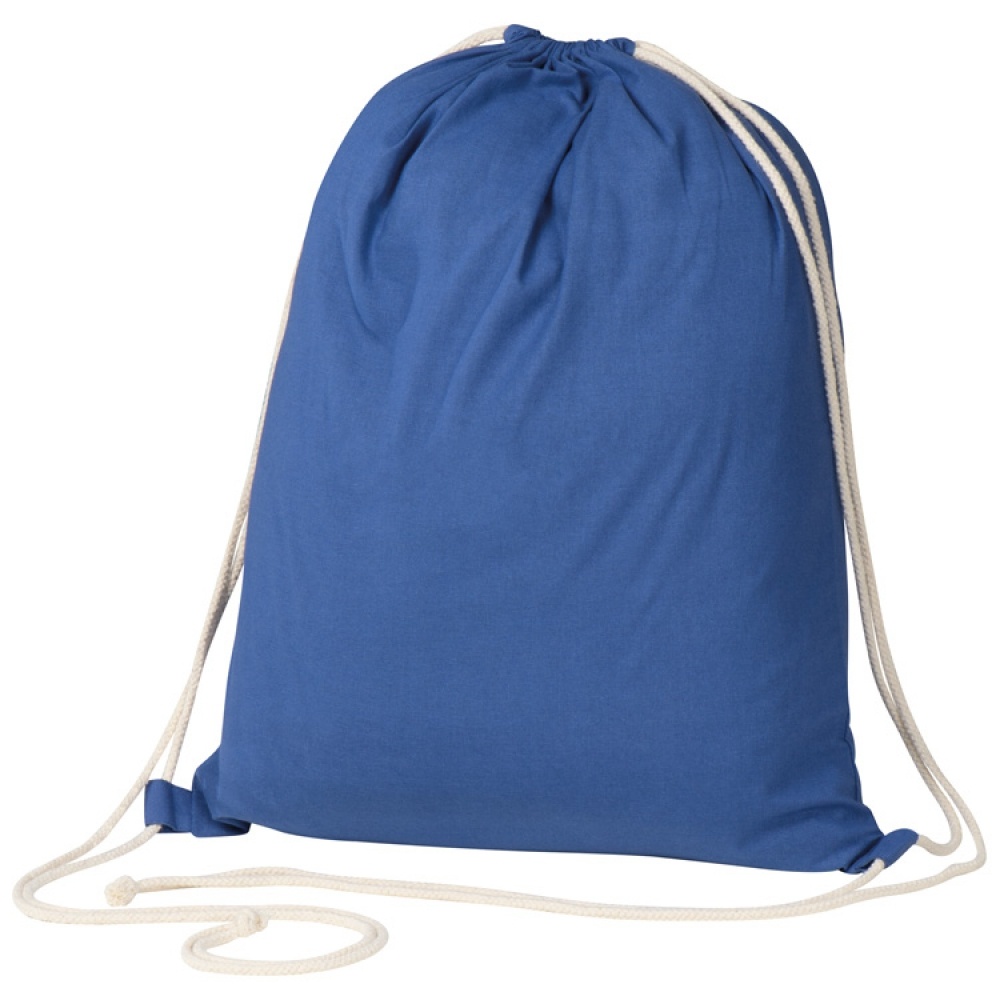Logo trade promotional giveaways picture of: ECO Tex certified Gymbag from environmentally friendly cotton (, Blue