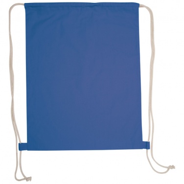 Logo trade promotional gift photo of: ECO Tex certified Gymbag from environmentally friendly cotton (, Blue