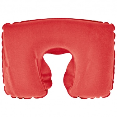 Logo trade promotional merchandise picture of: Inflatable soft travel pillow, Red