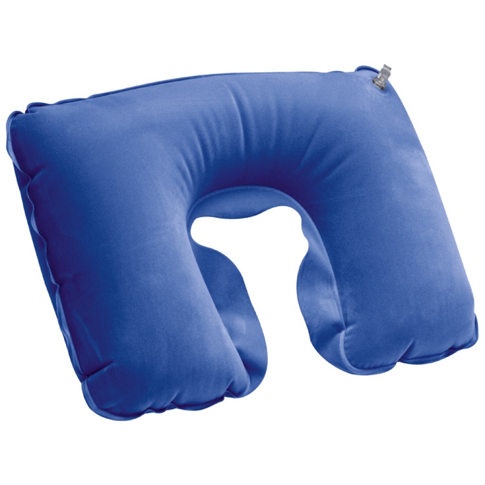 Logo trade corporate gift photo of: Inflatable soft travel pillow, Blue