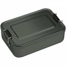 Aluminum lunch box with closure, Grey