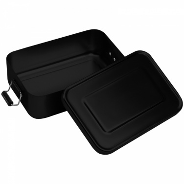 Logo trade promotional merchandise picture of: Aluminum lunch box with closure, Black