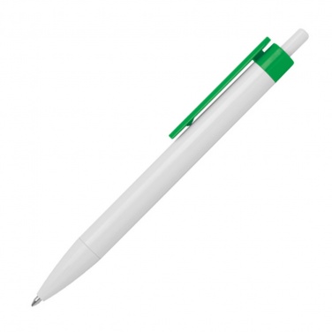 Logo trade promotional merchandise image of: Ballpen with colored clip, Green