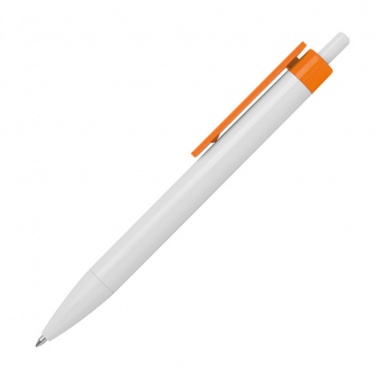 Logo trade promotional giveaway photo of: Ballpen with colored clip, Orange