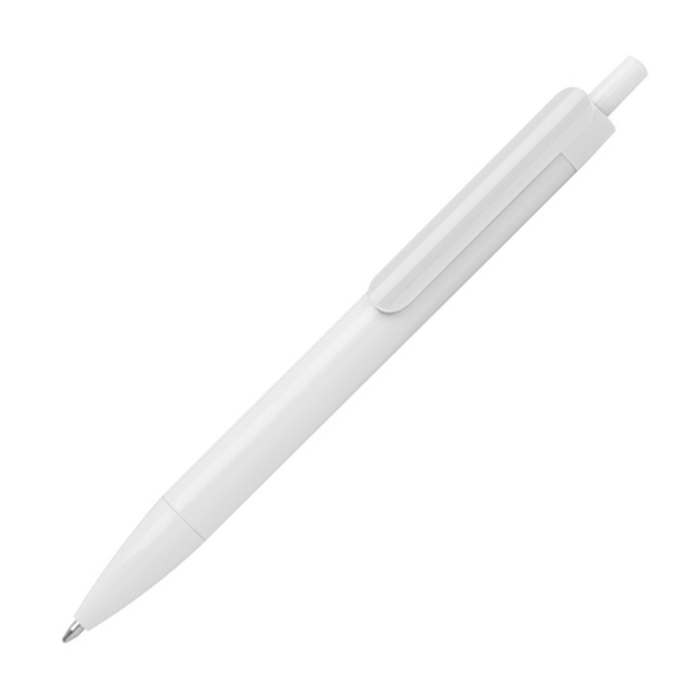 Logo trade promotional gift photo of: Ballpen with colored clip, White