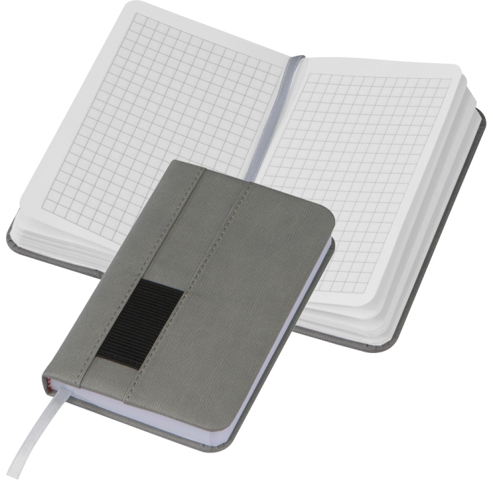 Logo trade promotional gift photo of: Notebook with pocket A6, Grey