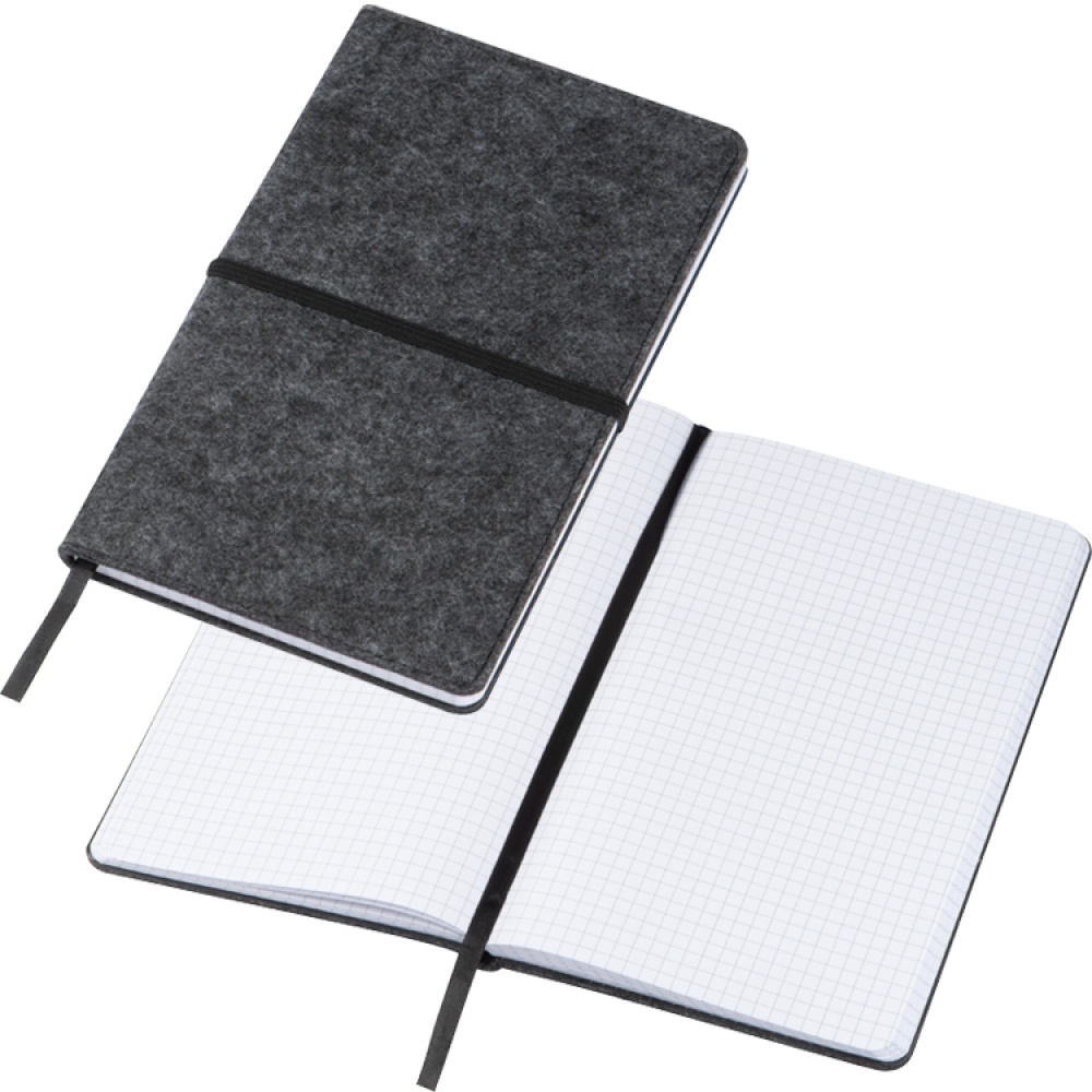 Logotrade promotional product picture of: Felt notebook A5, Grey