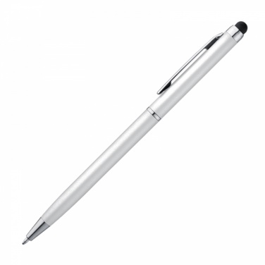 Logo trade promotional merchandise image of: Plastic ball pen with touch function, White