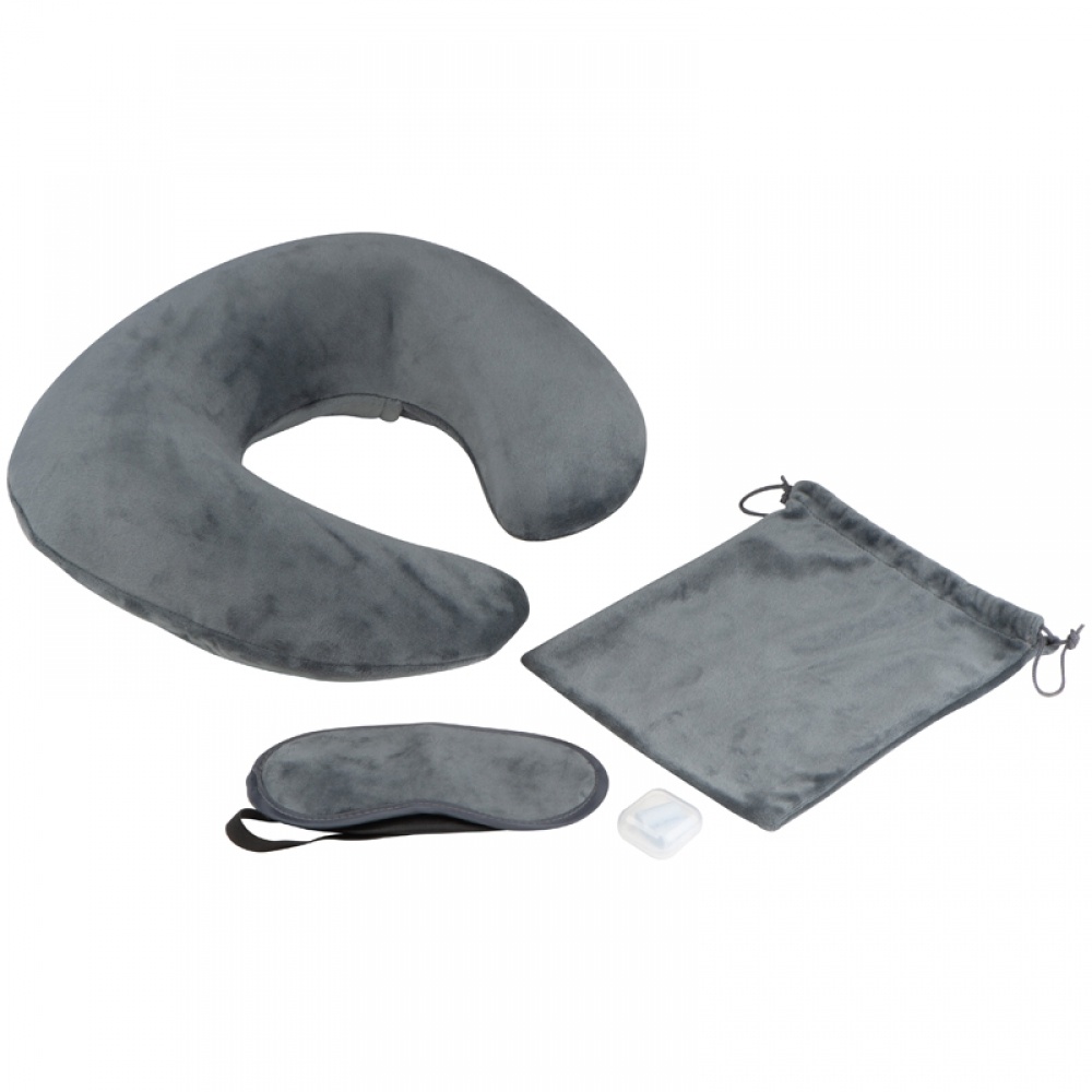 Logotrade business gift image of: Travel set with neck pillow, sleep mask, and laundry bag