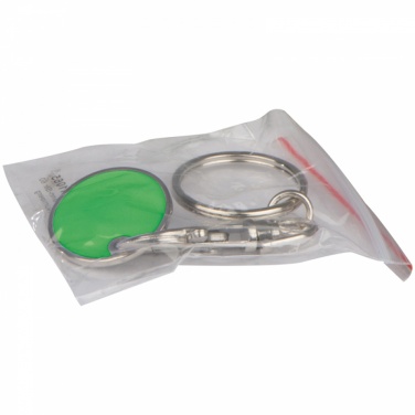 Logo trade promotional giveaways picture of: Keyring with shopping coin, green