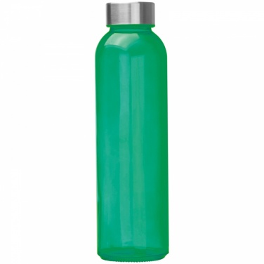 Logo trade promotional merchandise image of: Transparent drinking bottle with grey lid, green