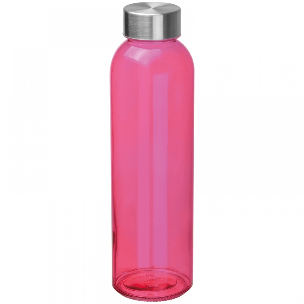 Logo trade promotional item photo of: Transparent drinking bottle with grey lid, pink